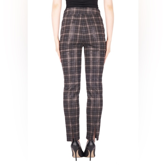 JOSEPH RIBKOFF Taupe-Black Plaid Pant - Picture 3 of 8